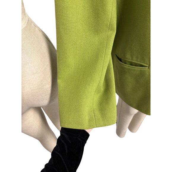 Vintage Wool Jon Lawrence Lime Green Oversized Blazer Coat 20w Tall Plus - Picture 5 of 13